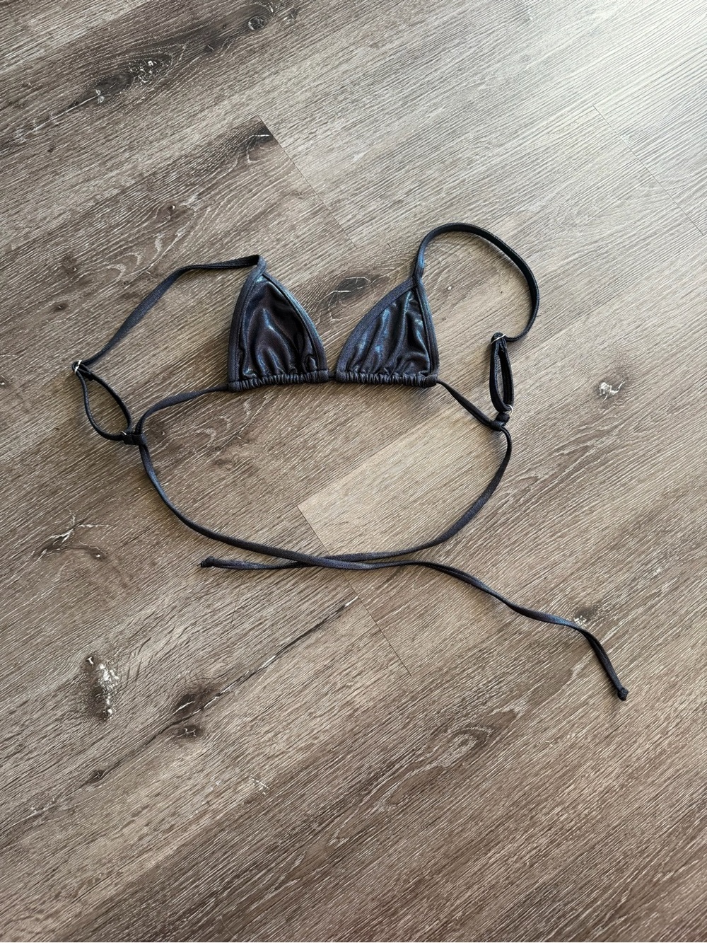 Dippin' Daisy's Black Shimmer Triangle Bikini Top